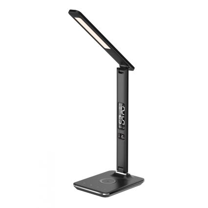 LED Himmennettävä pöytävalaisin langattomalla latauksella LED/8,5W/230V musta