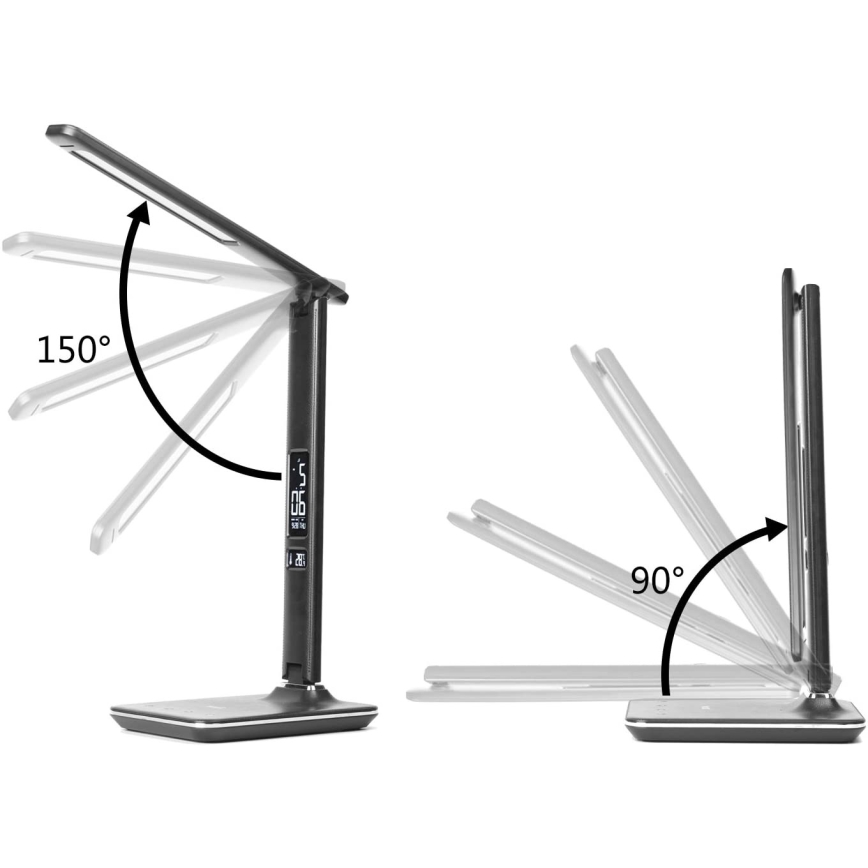 LED Himmennettävä pöytävalaisin langattomalla latauksella LED/8,5W/230V musta