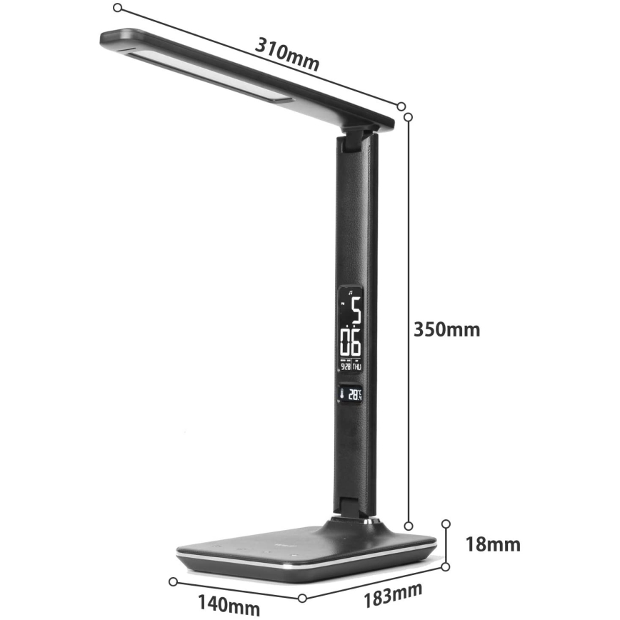 LED Himmennettävä pöytävalaisin langattomalla latauksella LED/8,5W/230V musta