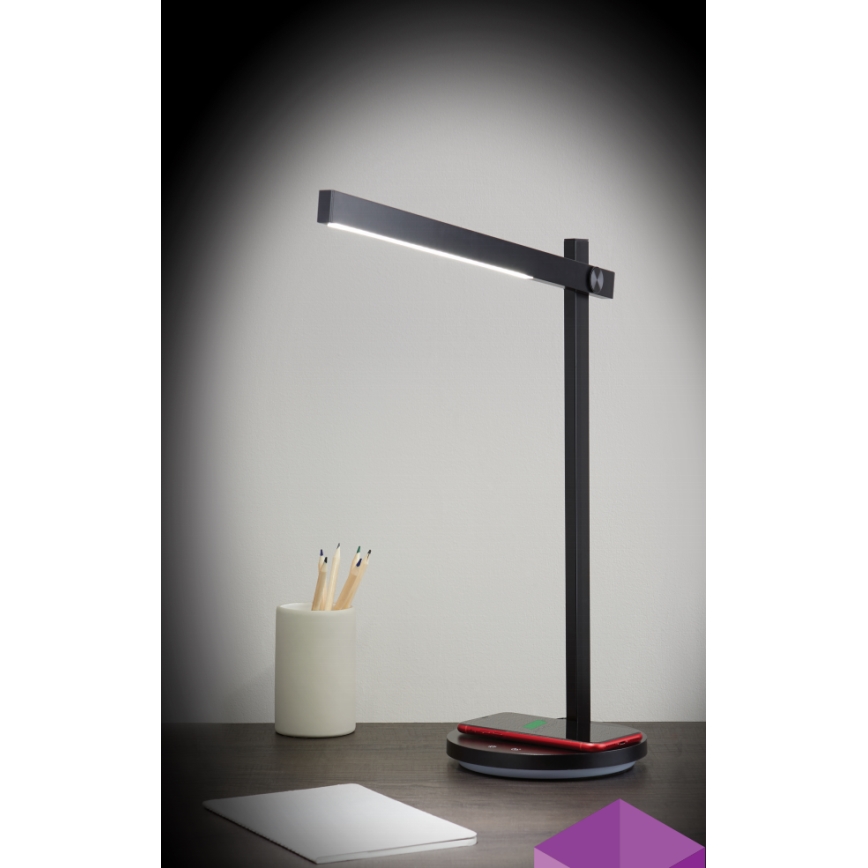 LED Himmennettävä pöytävalaisin langattomalla latauksella QI BEAM LED/18W/230V 2800K/4000K/5000K