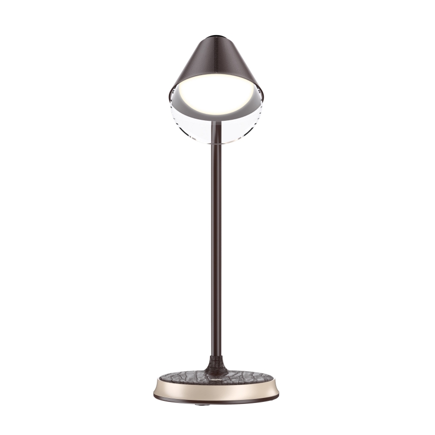 LED himmennettävä pöytävalaisin langattomalla latauksella FINCH LED/9W/12/230V ruskea/kulta