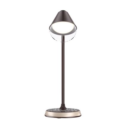 Himmennettävä LED-pöytävalaisin langattomalla latauksella FINCH LED/9W/12/230V ruskea/kulta