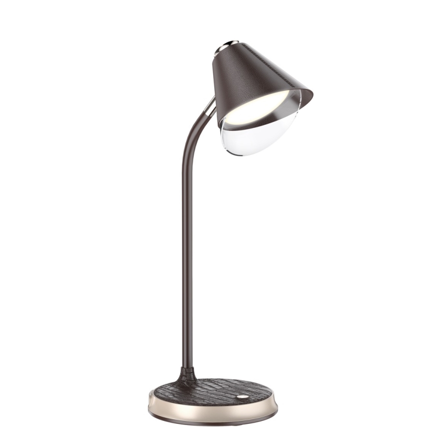 Himmennettävä LED-pöytävalaisin langattomalla latauksella FINCH LED/9W/12/230V ruskea/kulta
