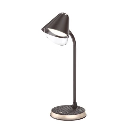 Himmennettävä LED-pöytävalaisin langattomalla latauksella FINCH LED/9W/12/230V ruskea/kulta