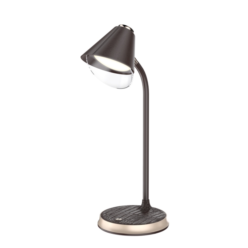 Himmennettävä LED-pöytävalaisin langattomalla latauksella FINCH LED/9W/12/230V ruskea/kulta