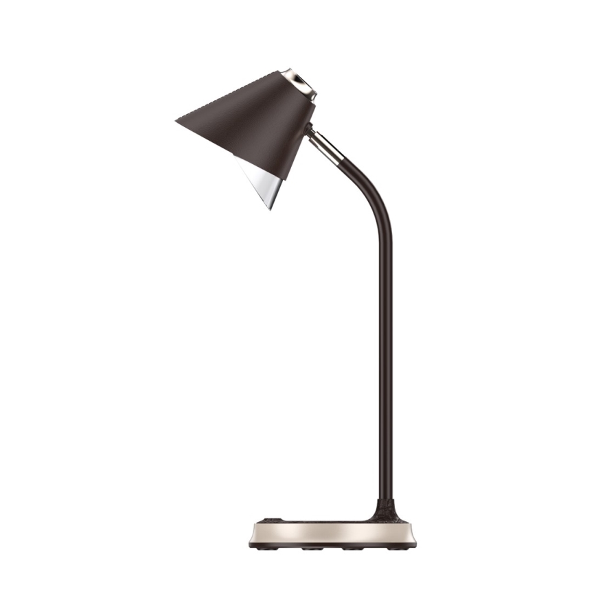 Himmennettävä LED-pöytävalaisin langattomalla latauksella FINCH LED/9W/12/230V ruskea/kulta