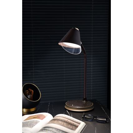 Himmennettävä LED-pöytävalaisin langattomalla latauksella FINCH LED/9W/12/230V harmaa/kiiltävä kromi