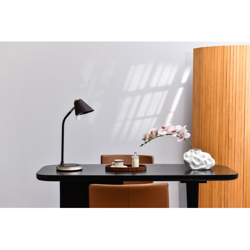 Himmennettävä LED-pöytävalaisin langattomalla latauksella FINCH LED/9W/12/230V harmaa/kiiltävä kromi
