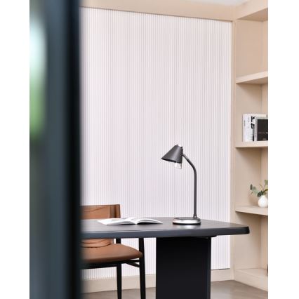 Himmennettävä LED-pöytävalaisin langattomalla latauksella FINCH LED/9W/12/230V harmaa/kiiltävä kromi