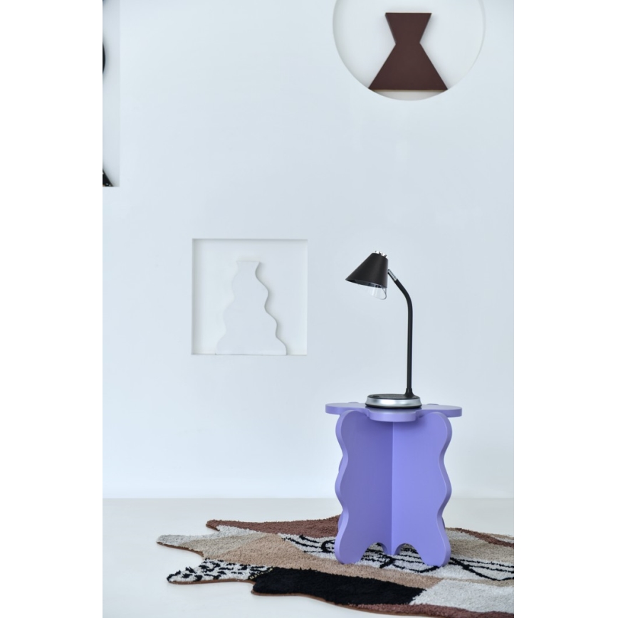 Himmennettävä LED-pöytävalaisin langattomalla latauksella FINCH LED/9W/12/230V harmaa/kiiltävä kromi