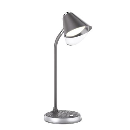 Himmennettävä LED-pöytävalaisin langattomalla latauksella FINCH LED/9W/12/230V harmaa/kiiltävä kromi