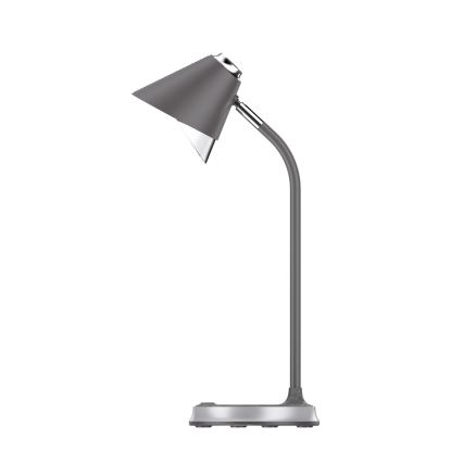 Himmennettävä LED-pöytävalaisin langattomalla latauksella FINCH LED/9W/12/230V harmaa/kiiltävä kromi