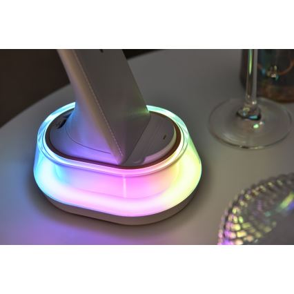 LED RGB Himmennettävä pöytävalaisin langattomalla latauksella CORELLA LED/7W/12/230V musta