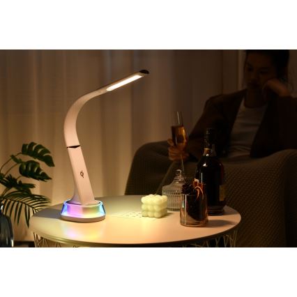 LED RGB Himmennettävä pöytävalaisin langattomalla latauksella CORELLA LED/7W/12/230V musta