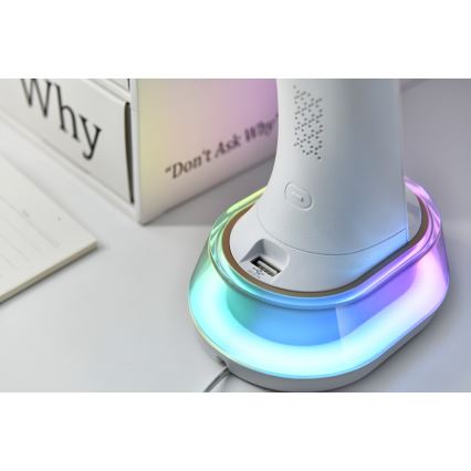 LED RGB Himmennettävä pöytävalaisin langattomalla latauksella CORELLA LED/7W/12/230V musta