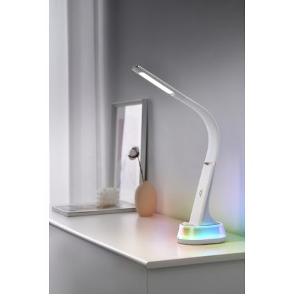 LED RGB Himmennettävä pöytävalaisin langattomalla latauksella CORELLA LED/7W/12/230V musta