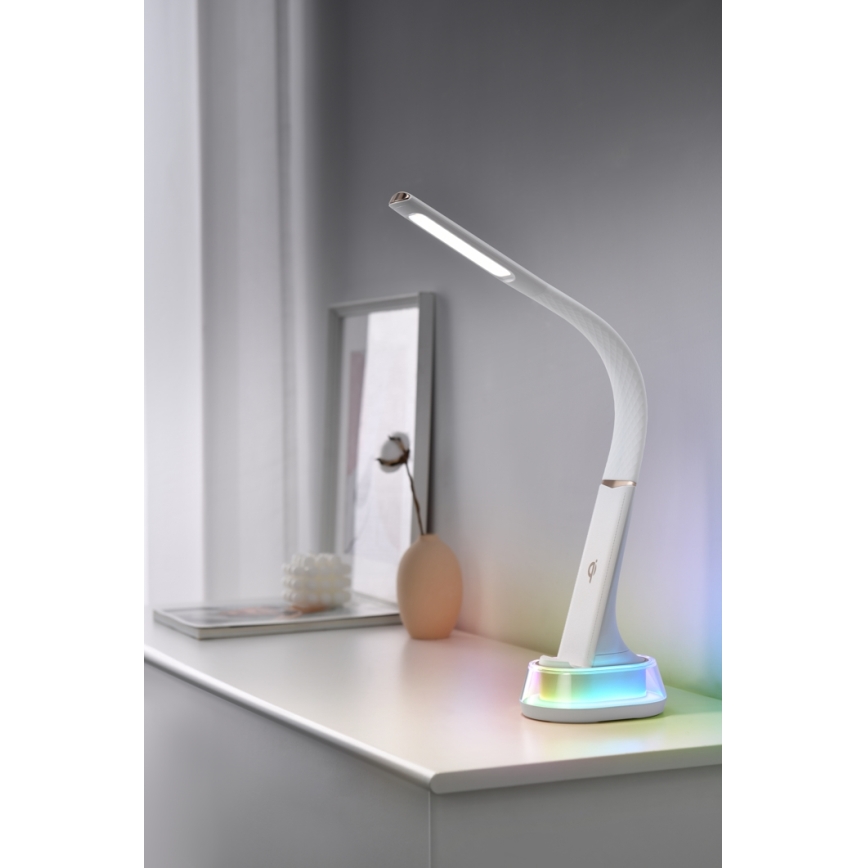 LED RGB Himmennettävä pöytävalaisin langattomalla latauksella CORELLA LED/7W/12/230V musta