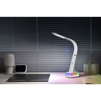 LED RGB Himmennettävä pöytävalaisin langattomalla latauksella CORELLA LED/7W/12/230V musta