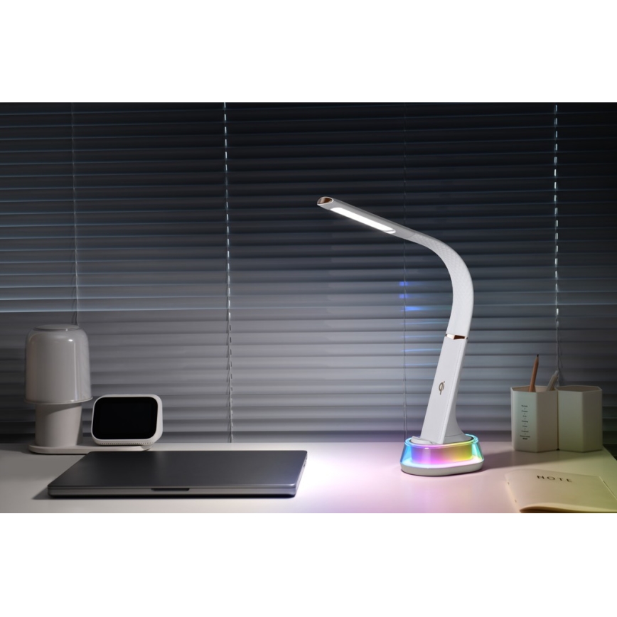 LED RGB Himmennettävä pöytävalaisin langattomalla latauksella CORELLA LED/7W/12/230V musta