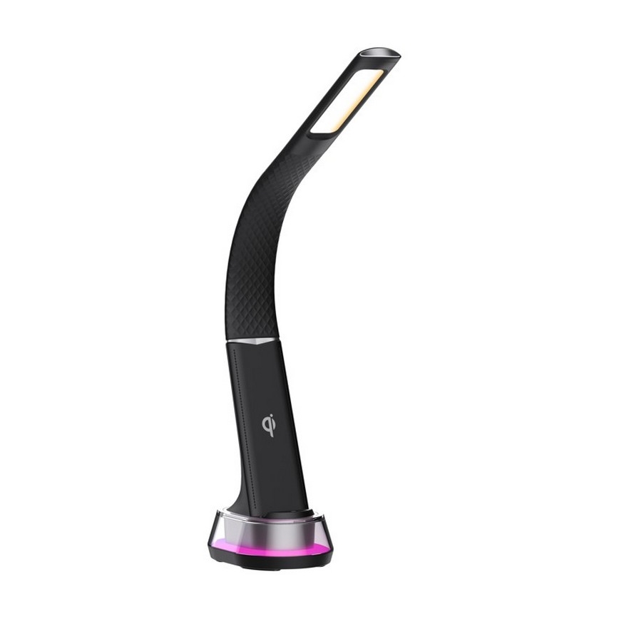 LED RGB Himmennettävä pöytävalaisin langattomalla latauksella CORELLA LED/7W/12/230V musta