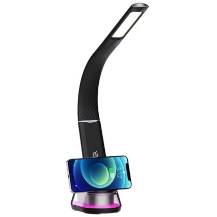 LED RGB Himmennettävä pöytävalaisin langattomalla latauksella CORELLA LED/7W/12/230V musta