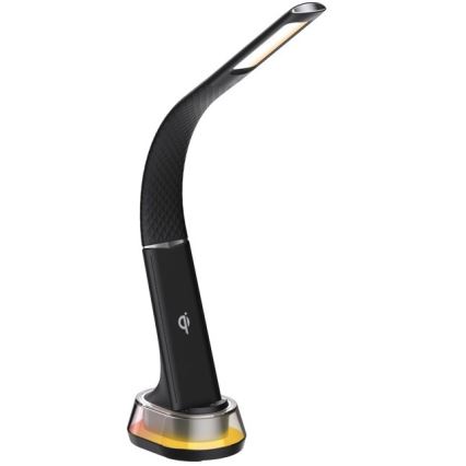 LED RGB Himmennettävä pöytävalaisin langattomalla latauksella CORELLA LED/7W/12/230V musta