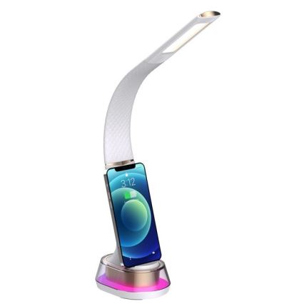 LED RGB Himmennettävä pöytävalaisin langattomalla latauksella CORELLA LED/7W/12/230V valkoinen