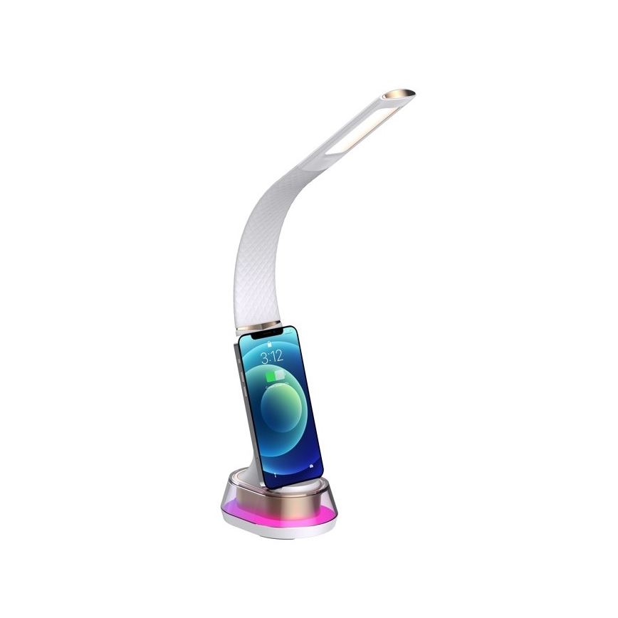 LED RGB Himmennettävä pöytävalaisin langattomalla latauksella CORELLA LED/7W/12/230V valkoinen