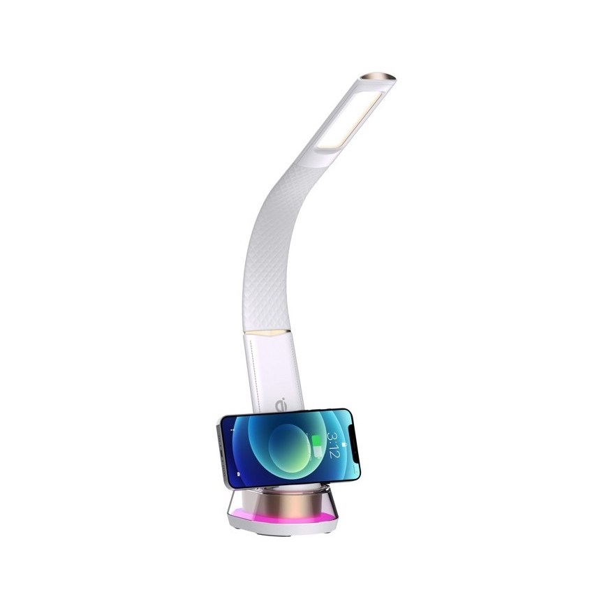 LED RGB Himmennettävä pöytävalaisin langattomalla latauksella CORELLA LED/7W/12/230V valkoinen