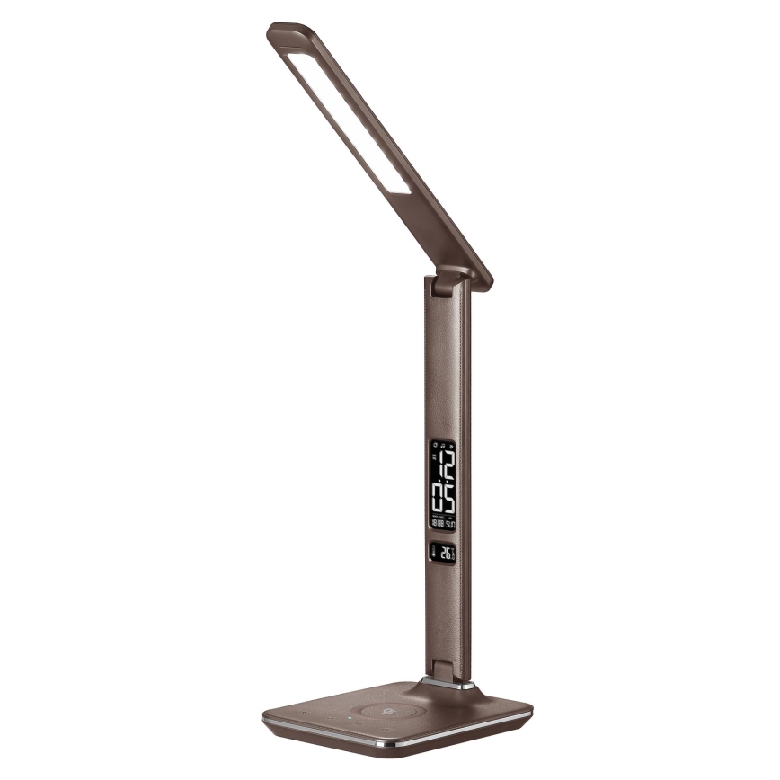 LED Himmennettävä pöytävalaisin langattomalla latauksella LED/8,5W/230V ruskea