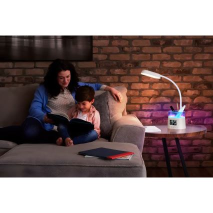 LED RGBW Himmennettävä pöytävalaisin kynän pidike FALCON LED/10W/5V