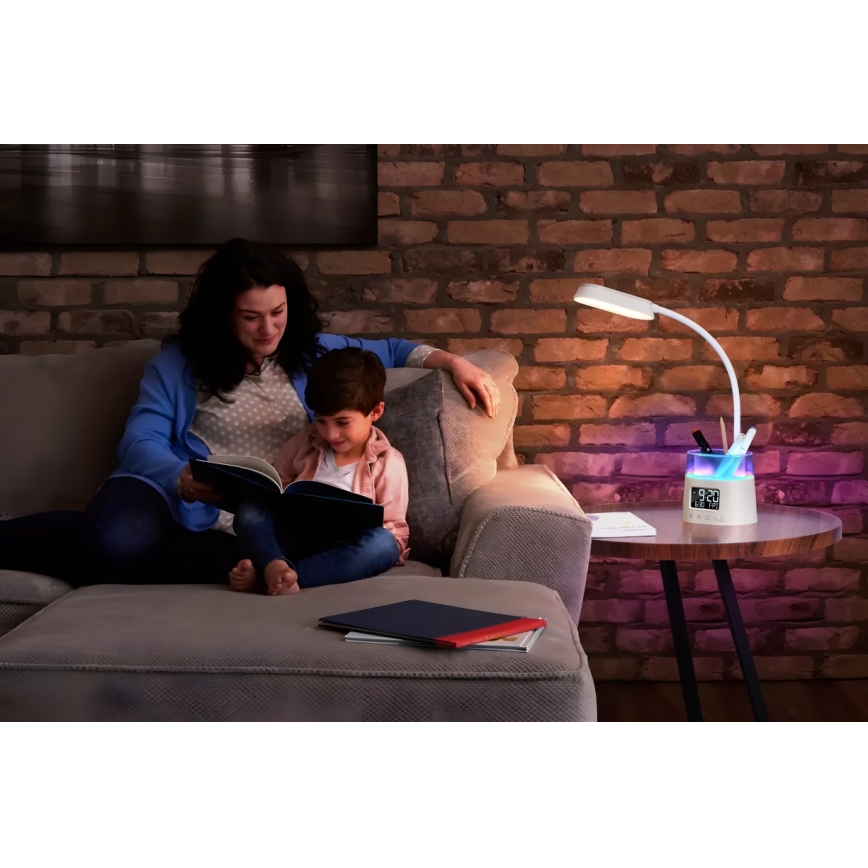 LED RGBW Himmennettävä pöytävalaisin kynän pidike FALCON LED/10W/5V