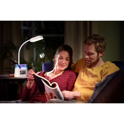LED RGBW Himmennettävä pöytävalaisin kynän pidike FALCON LED/10W/5V