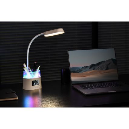 LED RGBW Himmennettävä pöytävalaisin kynän pidike FALCON LED/10W/5V