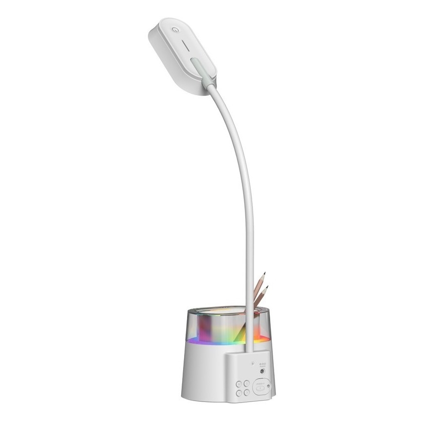 LED RGBW Himmennettävä pöytävalaisin kynän pidike FALCON LED/10W/5V