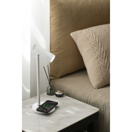 Himmennettävä LED-pöytävalaisin kanssa langaton Qi lataus TIT LED/12W/230V valkoinen