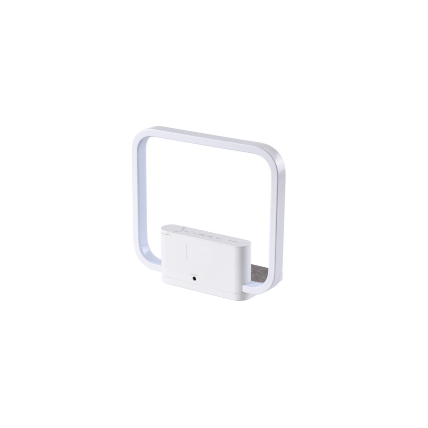 Himmennettävä LED-pöytävalaisin kanssa Herätyskello ja Qi lataus LED/18W/230V valkoinen