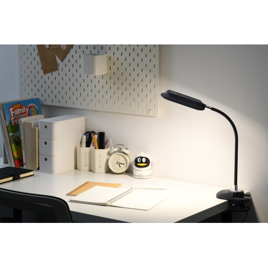LED+CCT Himmennettävä pöytälamppu klipsillä CLIP LED/7,5W/230V 3000/4200/5000K musta