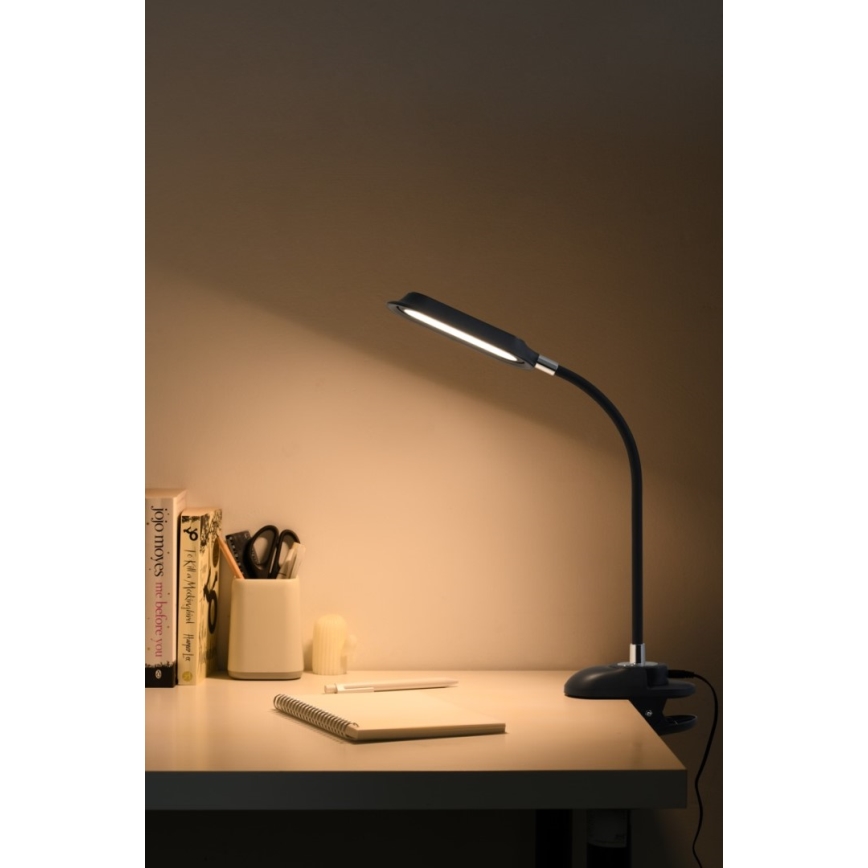 LED+CCT Himmennettävä pöytälamppu klipsillä CLIP LED/7,5W/230V 3000/4200/5000K musta