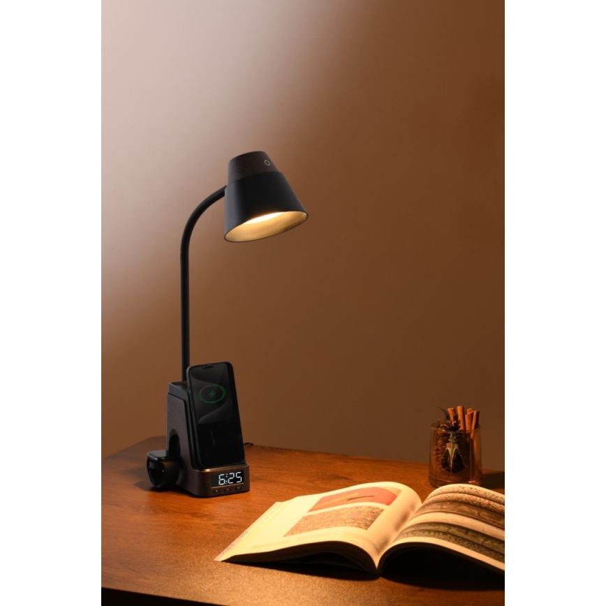 LED+CCT himmennettävä pöytävalaisin langattomalla QI-latauksella IDEAL LED/8W/230V 2700/4000/5000K ruskea