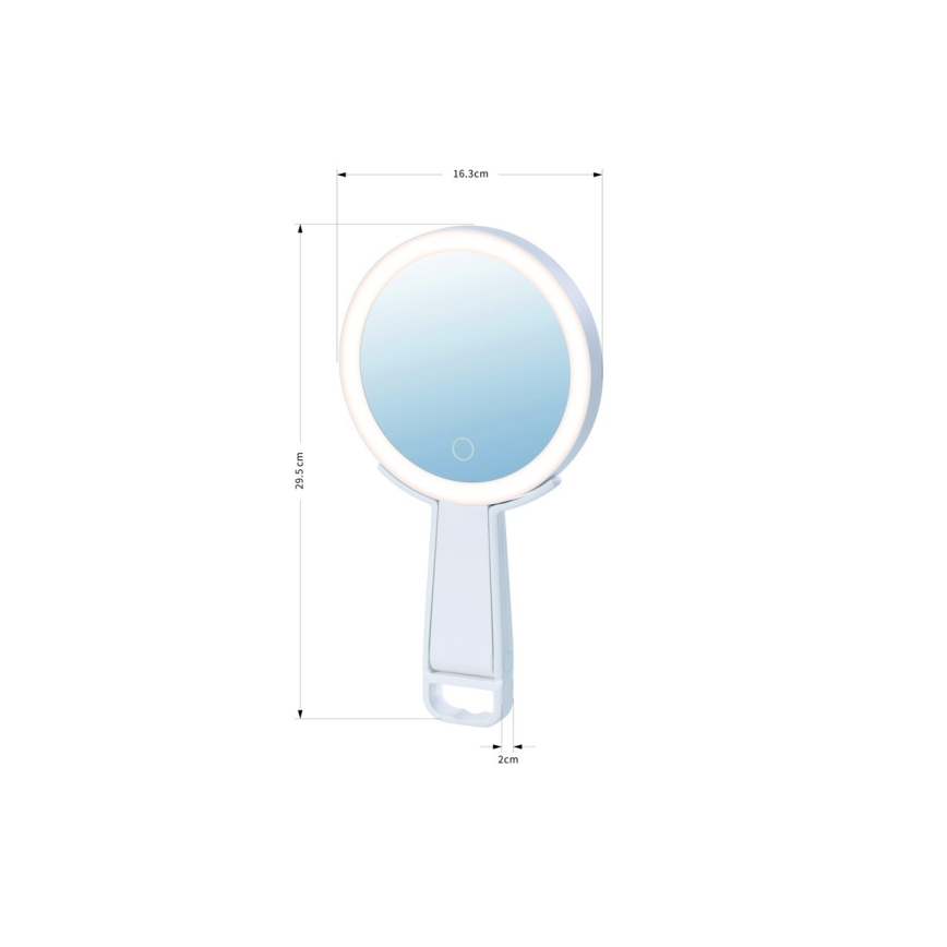 Immax 09103L - LED+CCT himmennettävä meikkipeili SWEET LED/3W/5V valkoinen
