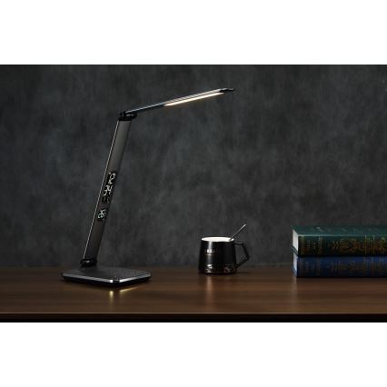 LED himmennettävä pöytälamppu LED/8,5W/230V langattomalla latauksella hopea