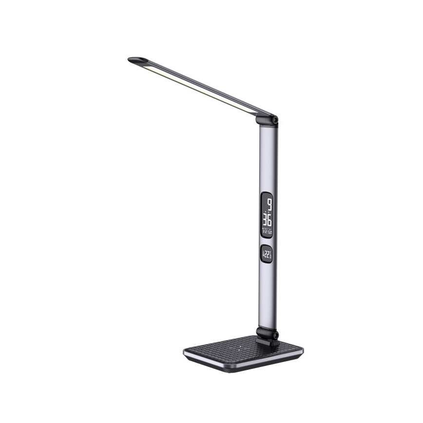 LED himmennettävä pöytälamppu LED/8,5W/230V langattomalla latauksella hopea