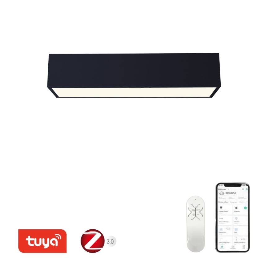 Immax NEO 07074-60 - Himmennettävä LED-kattovalaisin CANTO LED/34W/230V musta Tuya + kauko-ohjaus