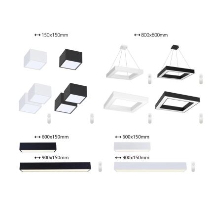 Immax NEO 07074-90 - Himmennettävä LED-kattovalaisin CANTO LED/50W/230V musta Tuya + kauko-ohjaus