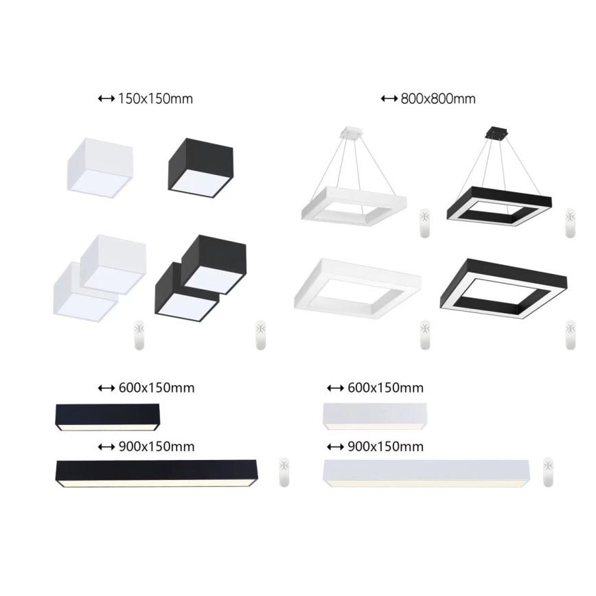 Immax NEO 07074-90 - Himmennettävä LED-kattovalaisin CANTO LED/50W/230V musta Tuya + kauko-ohjaus