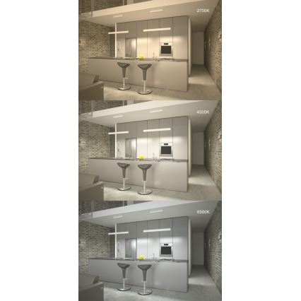 Immax NEO 07075L-LED Himmennettävä kattokruunu johdossa LISTON valkoinen LED/18W/230V + kaukosäädin Tuya