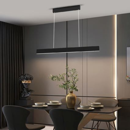 Immax NEO 07076L - Himmennettävä kattokruunu johdossa musta LISTON LED/18W/230V + DO Tuya