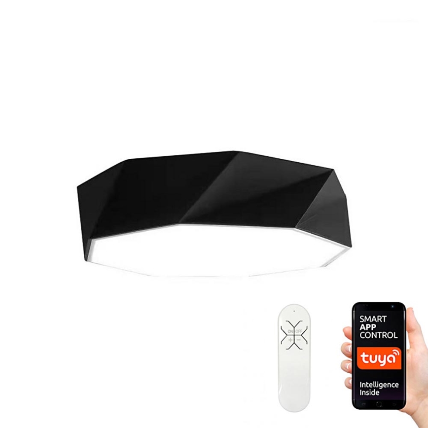 Immax NEO 07130-B40 - LED SMART Himmennettävä kattovalaisin DIAMANTE musta LED/31W/230V + kauko-ohjaus 40cm Tuya ZigBee