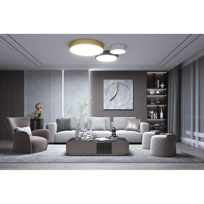 Immax NEO 07130-B60 - LED SMART Himmennettävä kattovalaisin DIAMANTE musta LED/43W/230V + kauko-ohjaus 60cm Tuya ZigBee